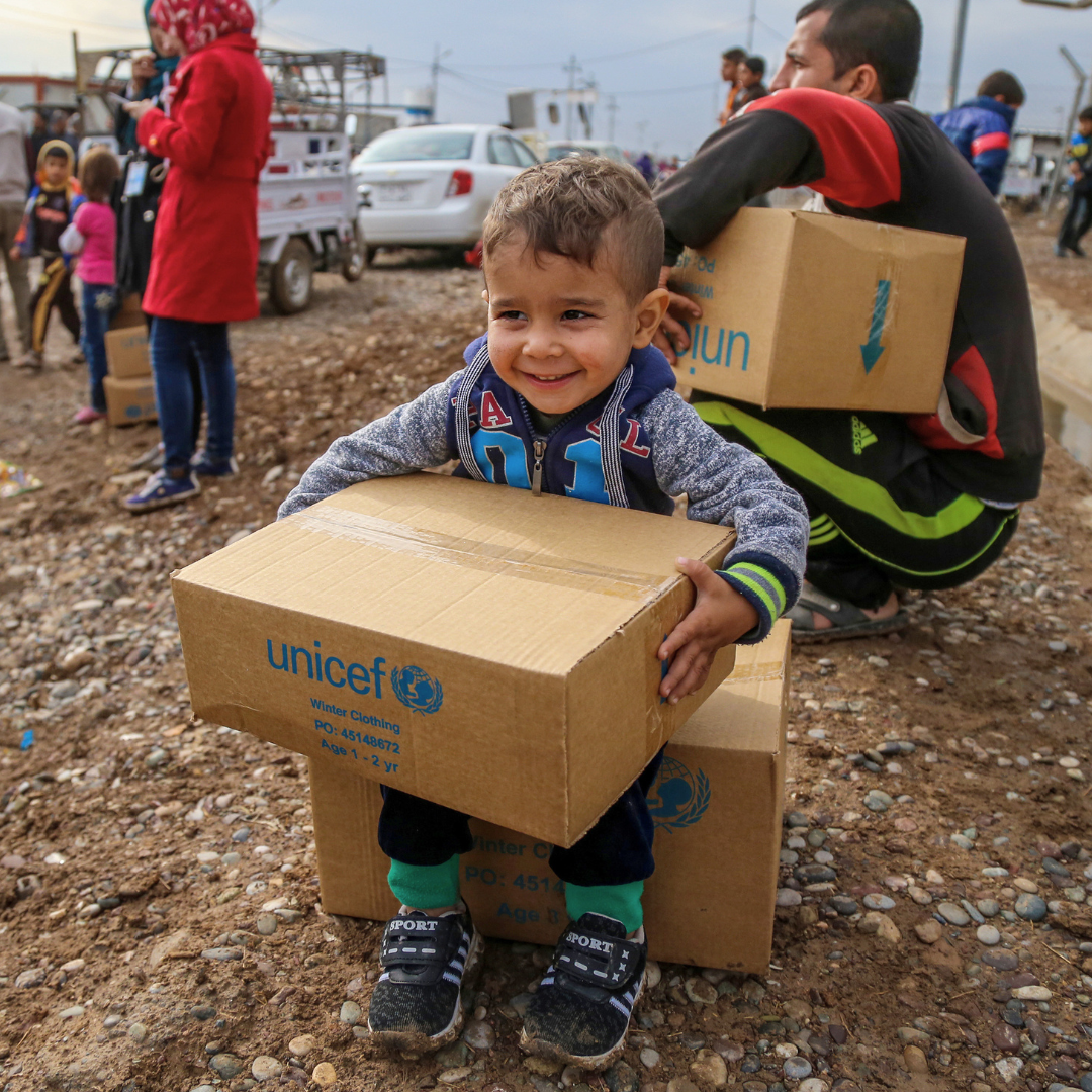 Rafi, de 3 años. Su familia ha recibido un kit de abrigo. Kurdistán, Iraq.